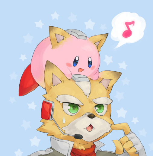 kirby and fox mccloud (kirby and 2 more)