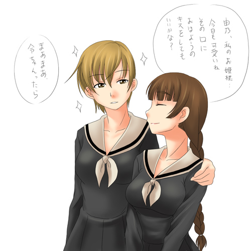 shimazu yoshino and hasekura rei (maria-sama ga miteru) drawn by toshifumi