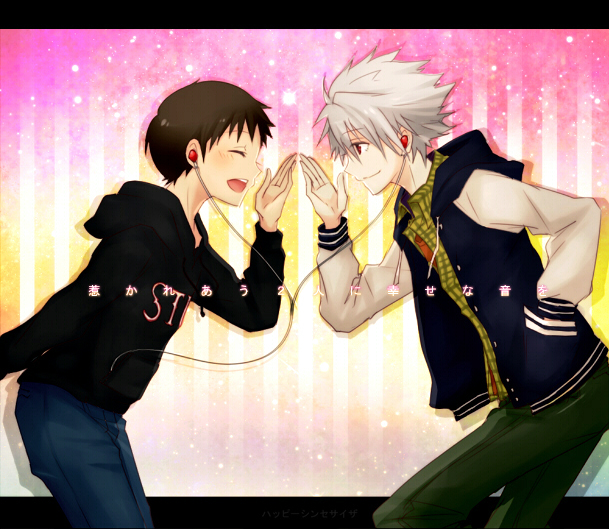 ikari shinji and nagisa kaworu (neon genesis evangelion and 1 more) drawn by haruno_(flower7_nagi)
