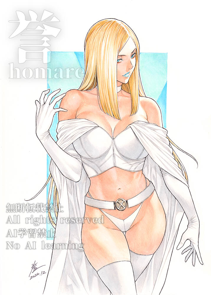 emma frost (marvel and 1 more) drawn by homare_(fool's_art)