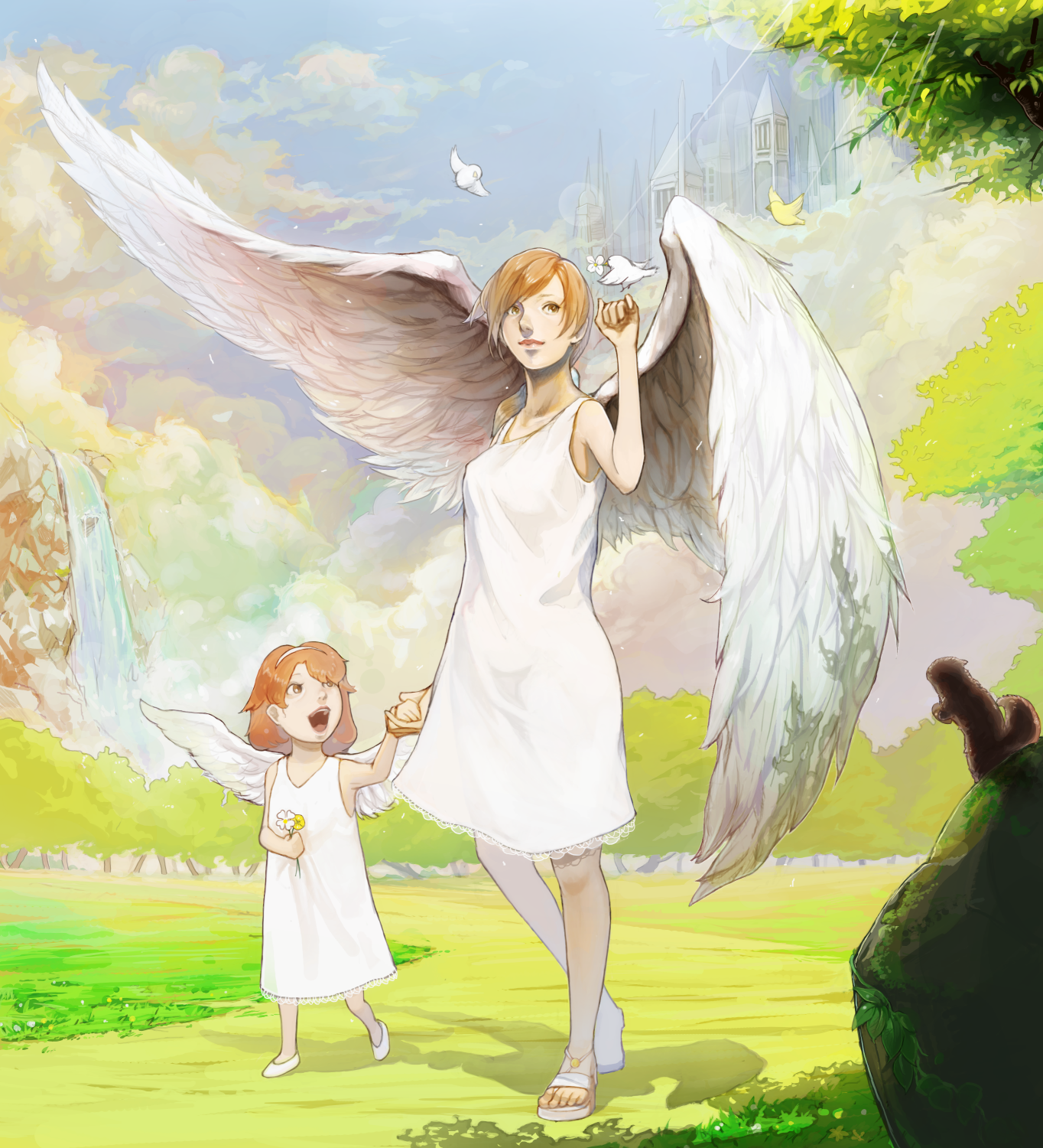 Мама защитит всегда. Крылья для детей. Ангел рисунок.