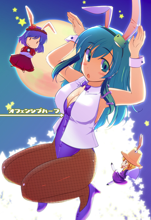 kochiya sanae, moriya suwako, and yasaka kanako (touhou) drawn by mizushima_kai