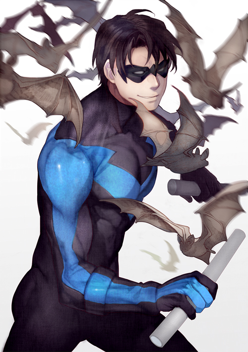 dick grayson and nightwing (dc comics) drawn by eyin2000