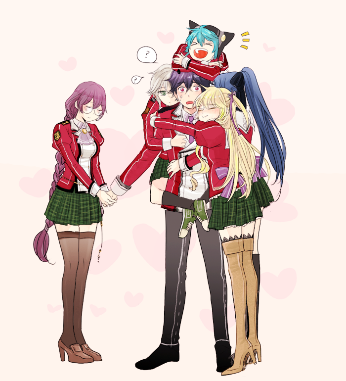 rean schwarzer, fie claussell, alisa reinford, emma millstein, laura s. arseid, and 1 more (eiyuu densetsu and 2 more) drawn by qxovo