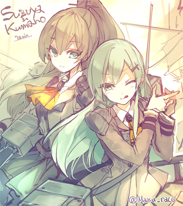 suzuya and kumano (kantai collection) drawn by cis_(carcharias)