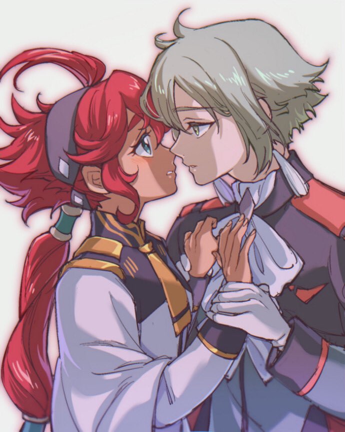 suletta mercury and elan ceres (gundam and 1 more) drawn by suzuki_(2red_moon3)