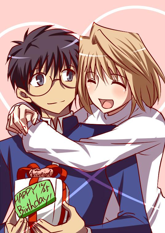arcueid brunestud and tohno shiki (tsukihime) drawn by urako