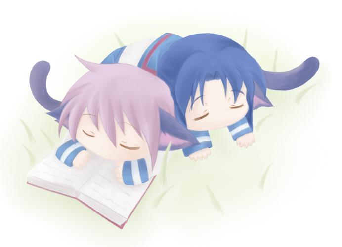nagato yuki and asakura ryoko (suzumiya haruhi no yuuutsu) drawn by komochi_shishamo