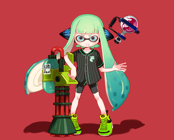 inkling player character and inkling girl (splatoon and 1 more) drawn by nichaku