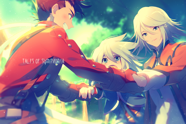 lloyd irving, genis sage, and raine sage (tales of and 1 more) drawn by echo_(circa)