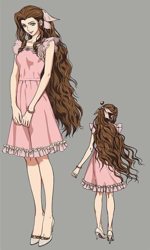 aerith gainsborough (final fantasy and 2 more) drawn by roberto_ferrari