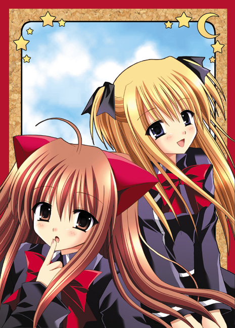 shalon and aloe (quiz magic academy) drawn by kirishima_riona