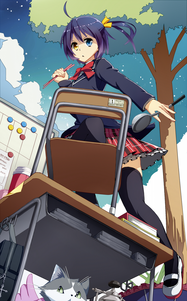 takanashi rikka and chimera (chuunibyou demo koi ga shitai!) drawn by kibanda_gohan