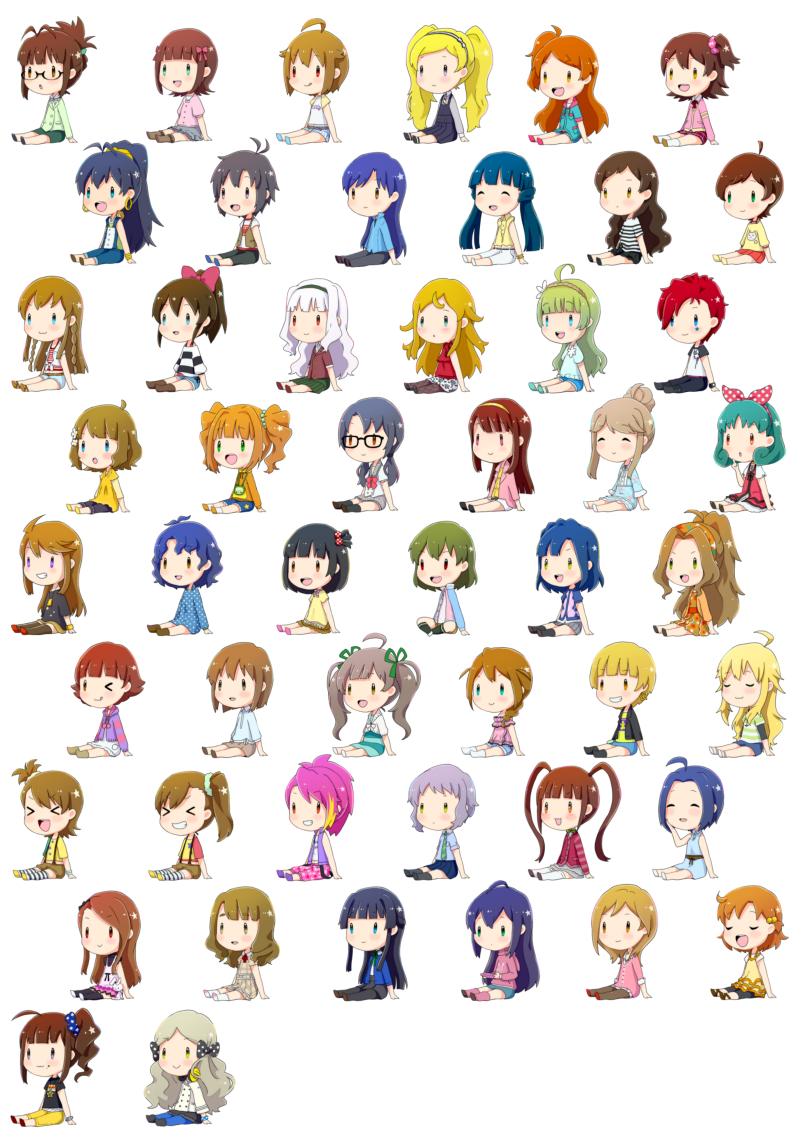 hoshii miki, kisaragi chihaya, amami haruka, kikuchi makoto, shijou takane, and 49 more (idolmaster and 1 more) drawn by witoi_(roa)