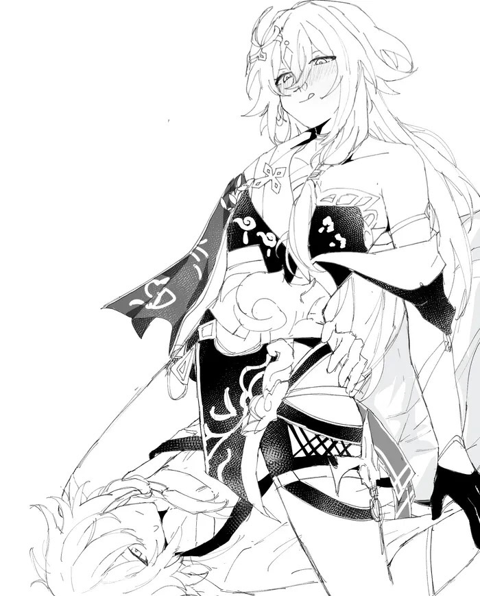 fu hua and herrscher of sentience (honkai and 1 more) drawn by sucicicicicicici