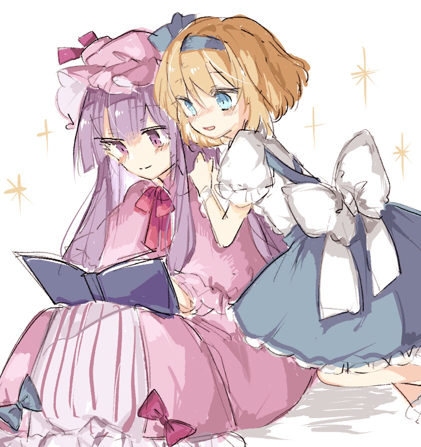 alice margatroid and patchouli knowledge (touhou) drawn by sorani_(kaeru0768)