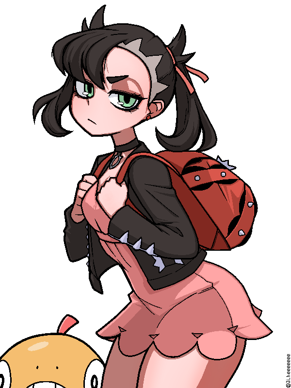marnie and scraggy (pokemon and 1 more) drawn by ji_heeeeeee