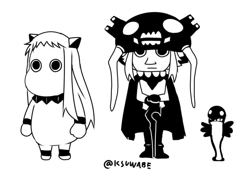 northern ocean princess, wo-class aircraft carrier, muppo, snufkin, and hattifattener (kantai collection and 1 more) drawn by k-suwabe