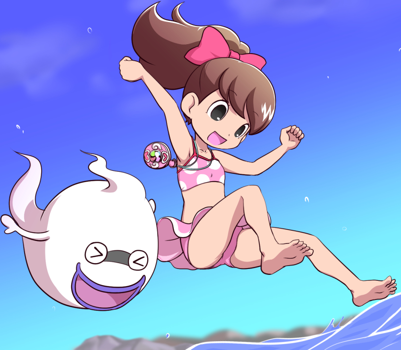 whisper and kodama fumika (youkai watch) drawn by nollety