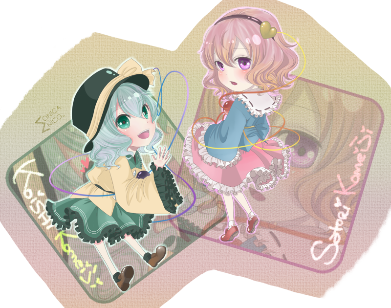 komeiji koishi and komeiji satori (touhou) drawn by monicanc