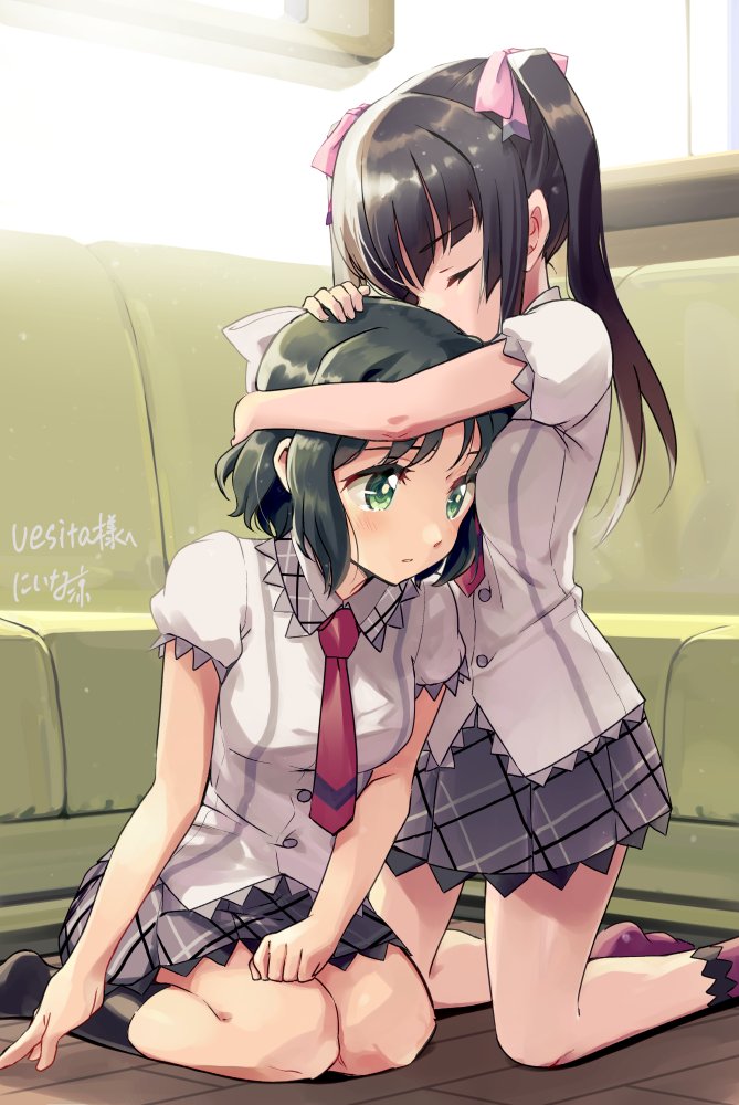 tsukuyomi shirabe and kohinata miku (senki zesshou symphogear) drawn by niina_ryou