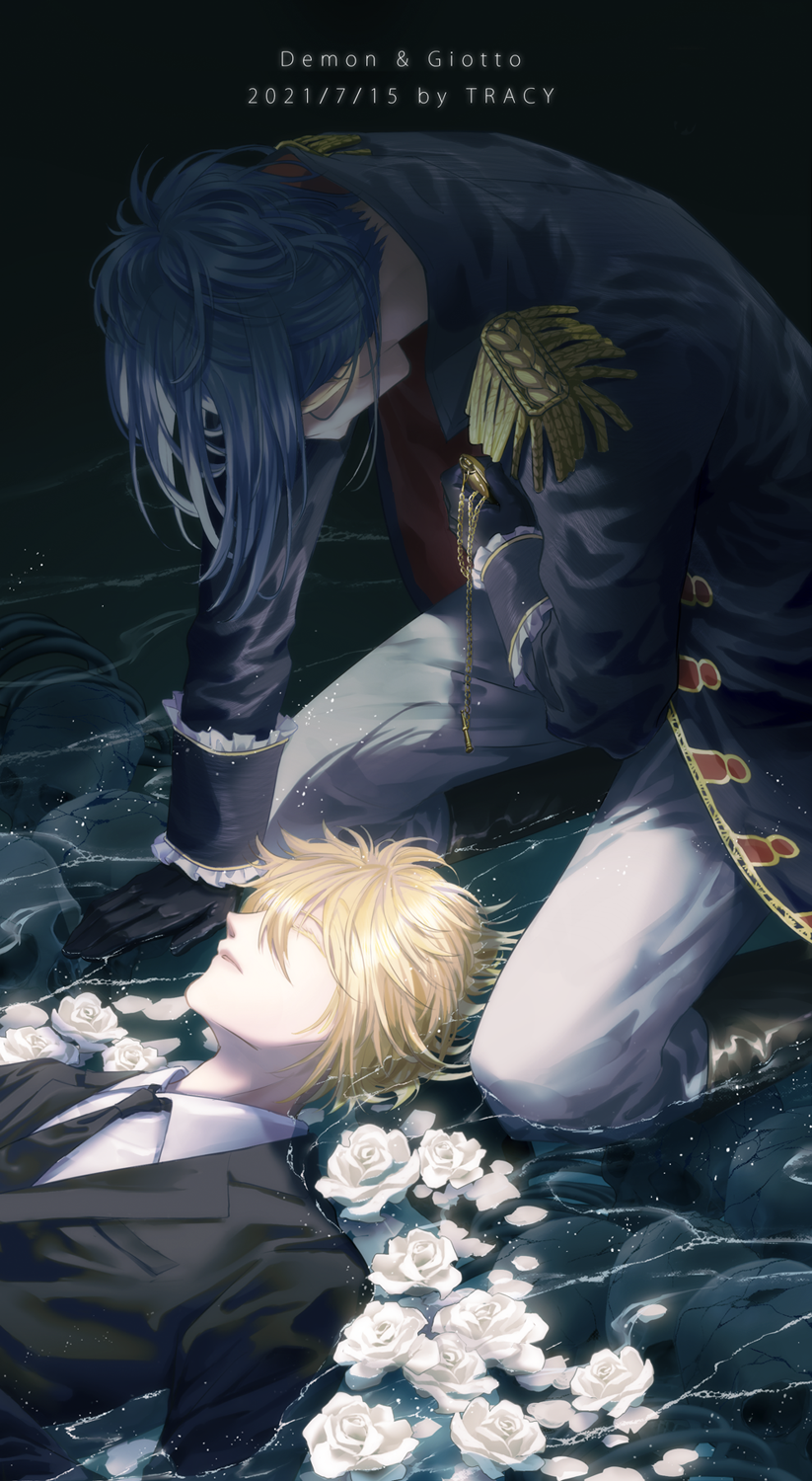 giotto and daemon spade (katekyo hitman reborn!) drawn by qwer00138