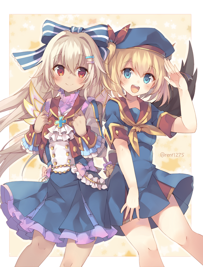 marl and mireille lerner (shironeko project) drawn by rento_(rukeai)