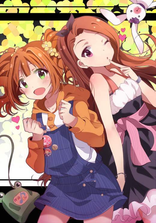 minase iori, takatsuki yayoi, and usa-chan (idolmaster) drawn by chocho_(homelessfox)
