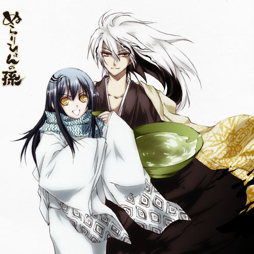 yuki onna and nura rikuo (nurarihyon no mago) drawn by domonekoteki