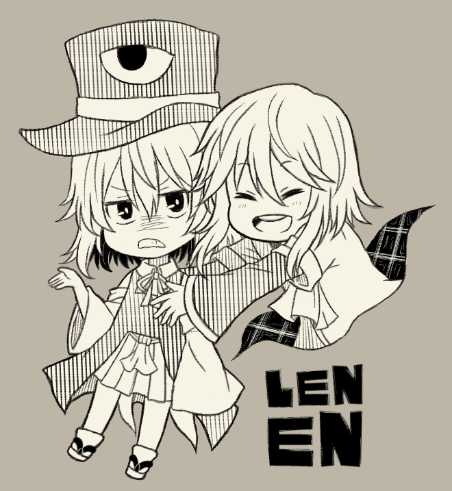 enraku tsubakura and houlen yabusame (len'en) drawn by ximsol182