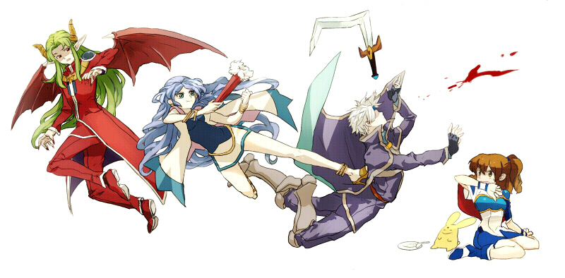 arle nadja, carbuncle, schezo wegey, rulue, and satan (puyopuyo) drawn by asaki_(asakimon)