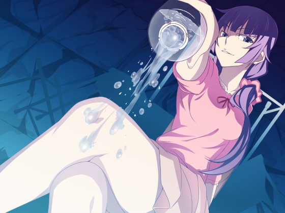 senjougahara hitagi (monogatari and 1 more) drawn by touryou