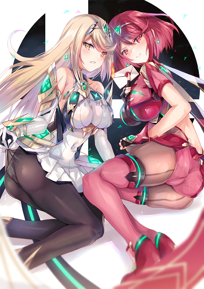pyra and mythra (xenoblade chronicles and 2 more) drawn by inoue_takuya_(tactactak)
