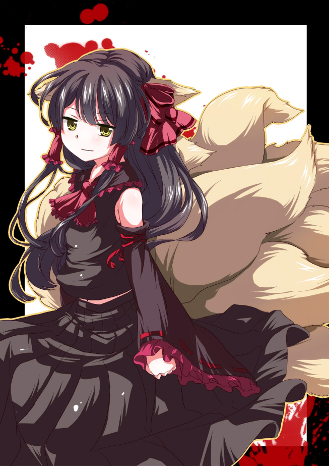 hakurei reimu and yakumo ran (touhou) drawn by mizumiyako