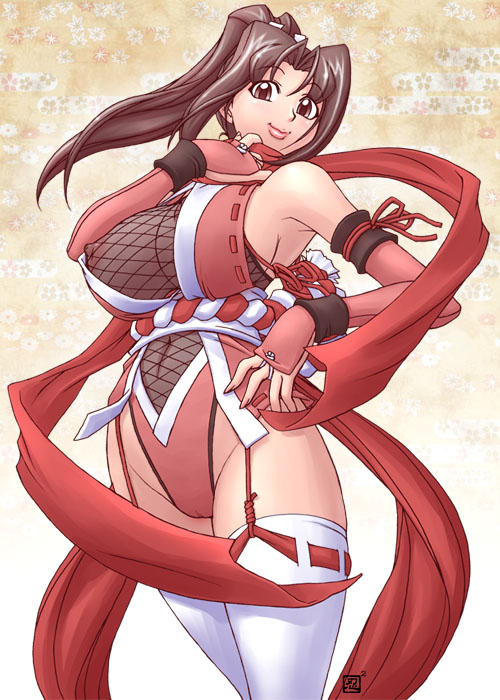 shiranui mai (the king of fighters and 2 more) drawn by kenix