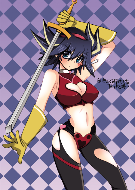 fudo yusei and cutie honey (yu-gi-oh! and 3 more) drawn by mariru