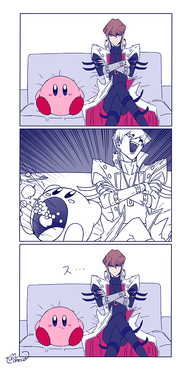 kirby and kaiba seto (yu-gi-oh! and 2 more) drawn by moneko