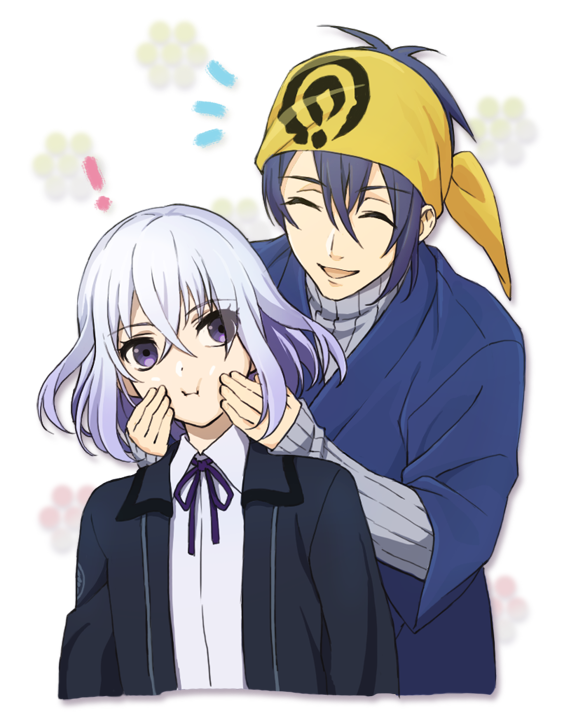 mikazuki munechika and honebami toushirou (touken ranbu) drawn by nomuo_(shiromi)