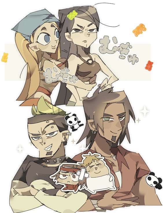 heather, lindsay, alejandro burromuerto, duncan, and owen (total drama) drawn by dokusuji_(kw9onou58)