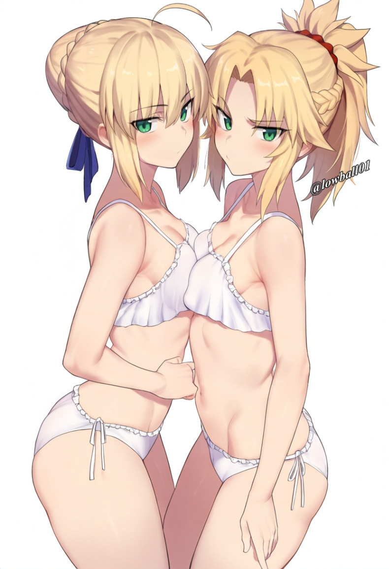 artoria pendragon, saber, and mordred (fate and 1 more) drawn by lowball01