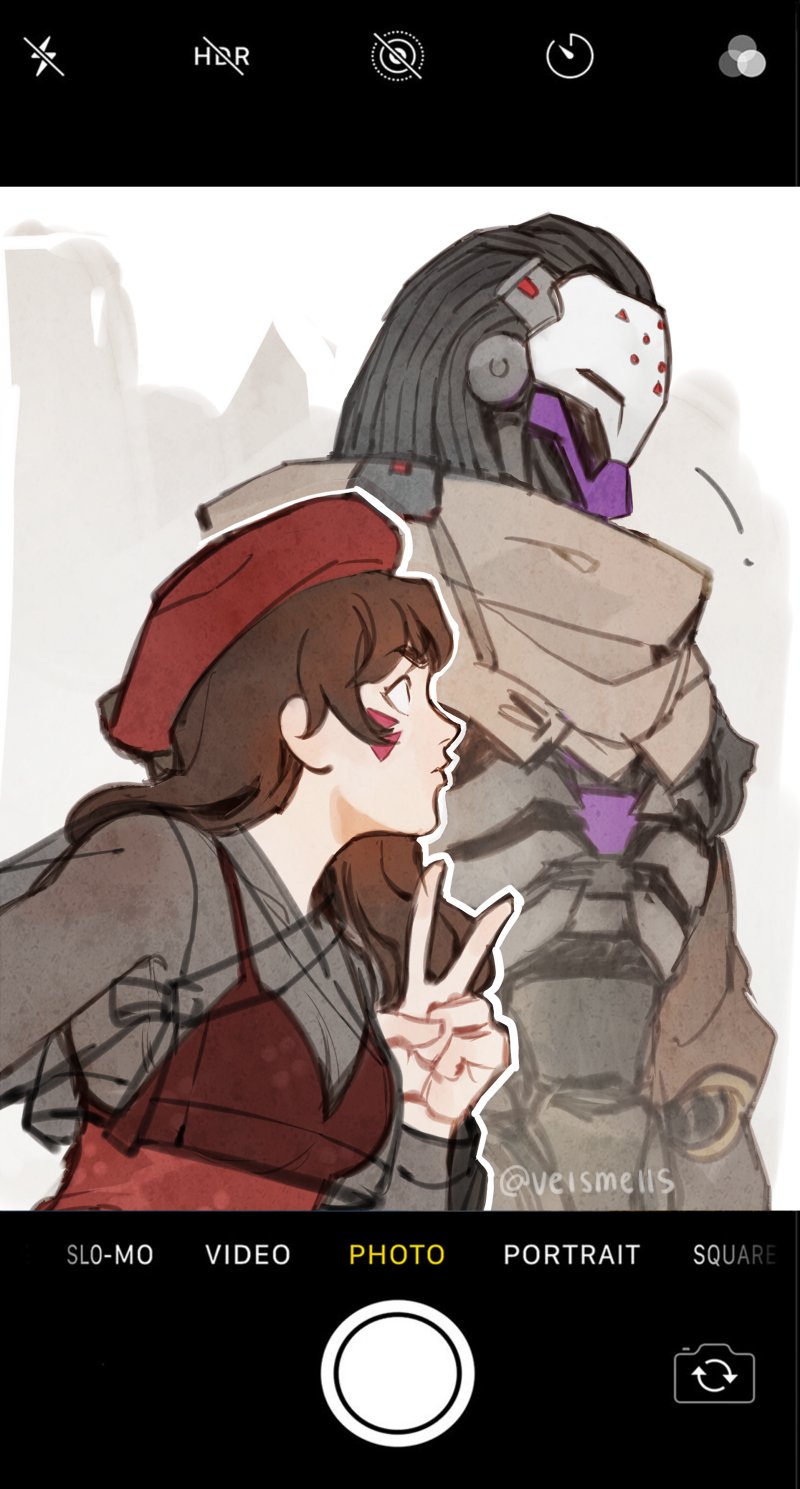 d.va and ramattra (overwatch and 1 more) drawn by velinxi