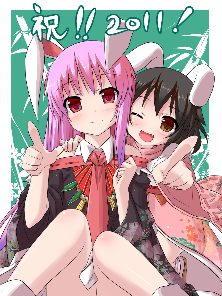 reisen udongein inaba and inaba tewi (touhou) drawn by yano_mitsuki_(nanairo)