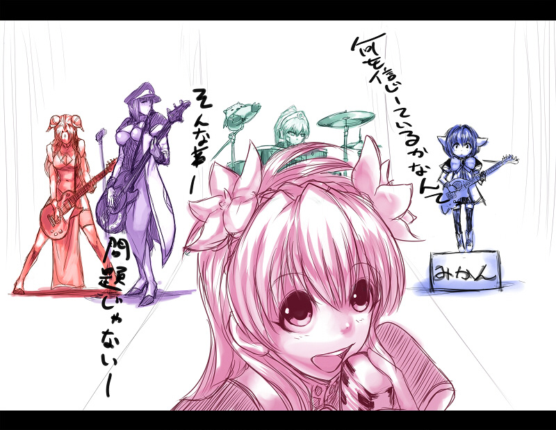 milfeulle sakuraba, mint blancmanche, ranpha franboise, forte stollen, vanilla h, and 1 more (galaxy angel) drawn by sawao