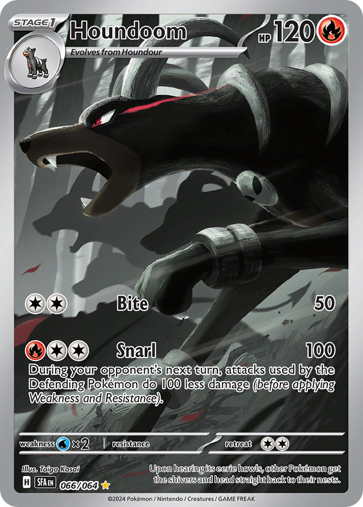 houndoom and houndour (pokemon and 1 more) drawn by kasai_(pixiv24704749)