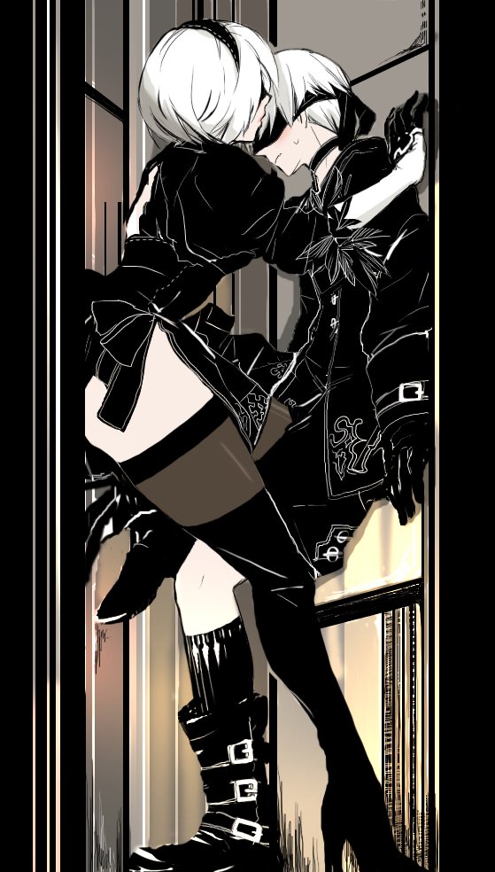 2b and 9s (nier and 1 more) drawn by tomo_(552252)
