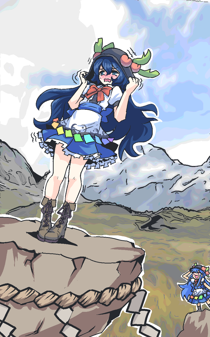 hinanawi tenshi and yorigami shion (touhou) drawn by chained_tan