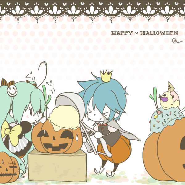 hatsune miku and kaito (vocaloid) drawn by mokora_(mocomocolover)