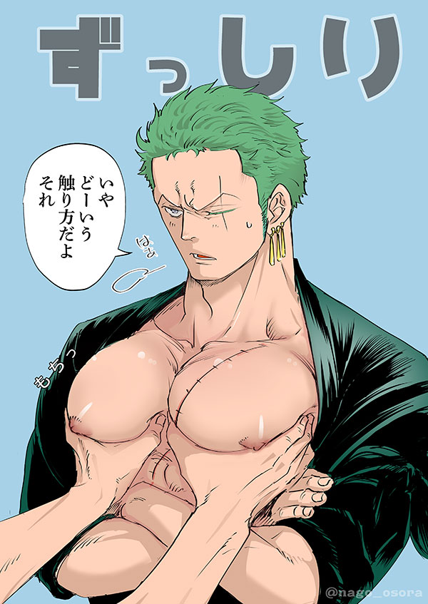 roronoa zoro (one piece) drawn by naggooro