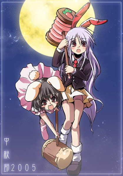 reisen udongein inaba and inaba tewi (touhou) drawn by kurudaz