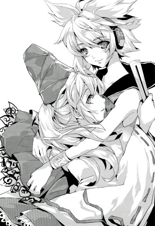 toyosatomimi no miko and mononobe no futo (touhou) drawn by maruko